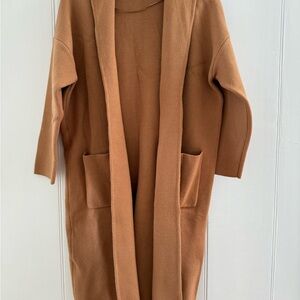 Cozy Brown Open-Front Sweater